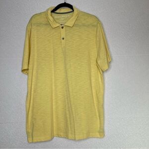 Banana Republic Heathered Short Sleeve Polo Shirt Yellow XL